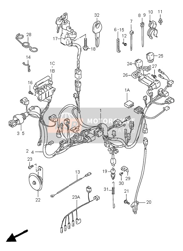 3710033E01, Lock Assy, Steering, Suzuki, 2