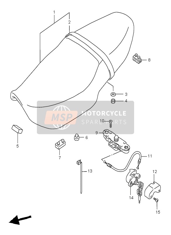 4510026E04P21, Seat Assy(Black), Suzuki, 5