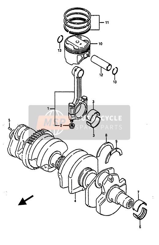 1210306810050, Piston Set 0.5, Suzuki, 0