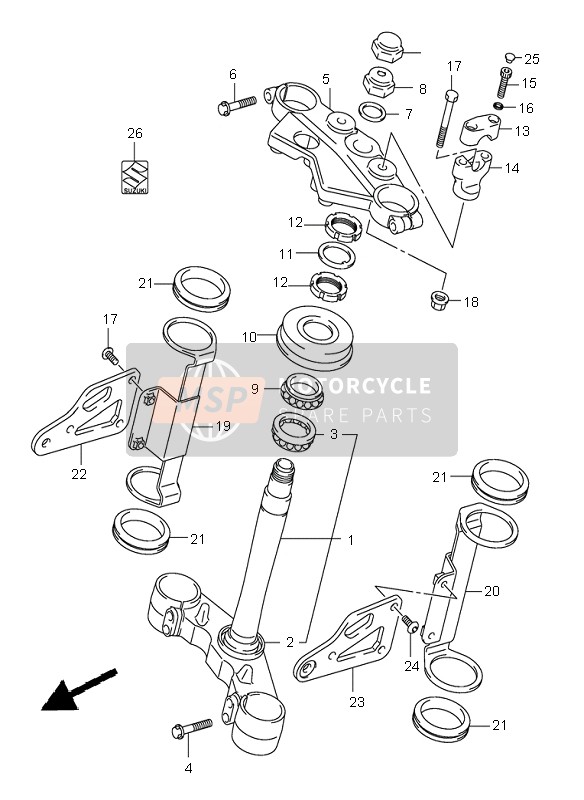 5131117G00, Head, Steering Stem, Suzuki, 0