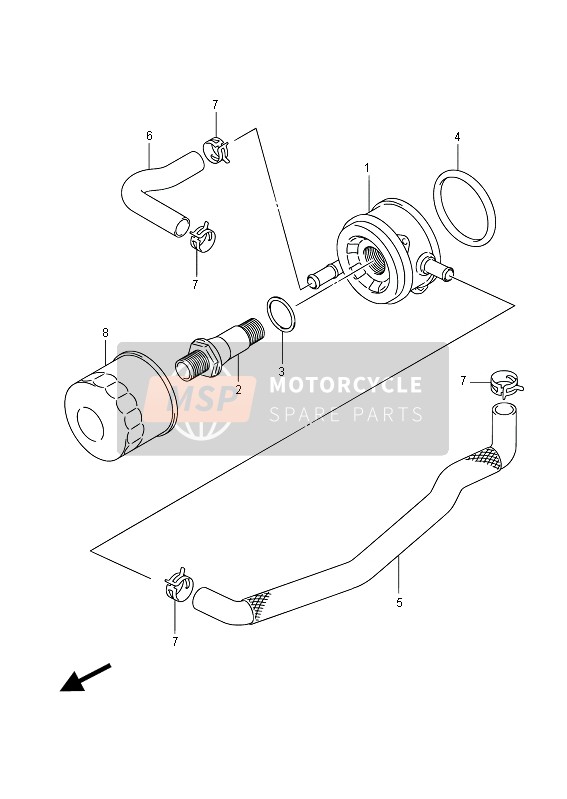 Suzuki VZR1800(N)(Z)(R) (M1800) INTRUDER 2012 Oil Cooler for a 2012 Suzuki VZR1800(N)(Z)(R) (M1800) INTRUDER