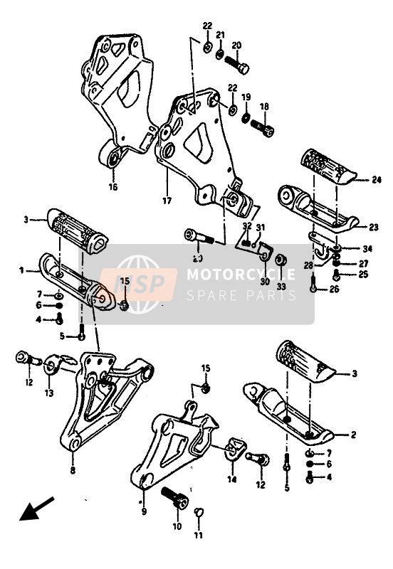 4360106B00, Footrest Assy,Pillion Rh, Suzuki, 0