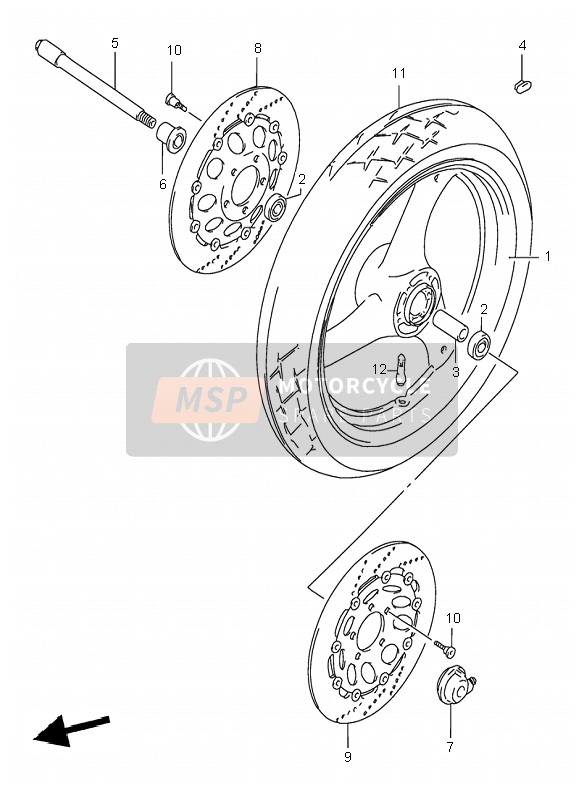 Suzuki GSF600N BANDIT 1995 Front Wheel for a 1995 Suzuki GSF600N BANDIT