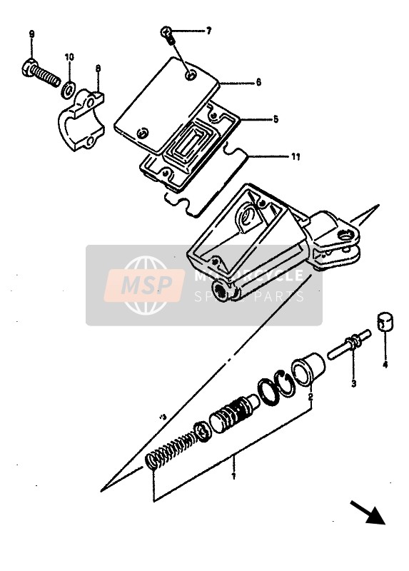 Suzuki GSX-R1100 1986 Clutch Master Cylinder for a 1986 Suzuki GSX-R1100