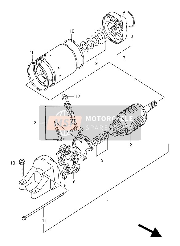 Suzuki GSF1200(N)(S)(SA) BANDIT 1999 Départ Moteur pour un 1999 Suzuki GSF1200(N)(S)(SA) BANDIT