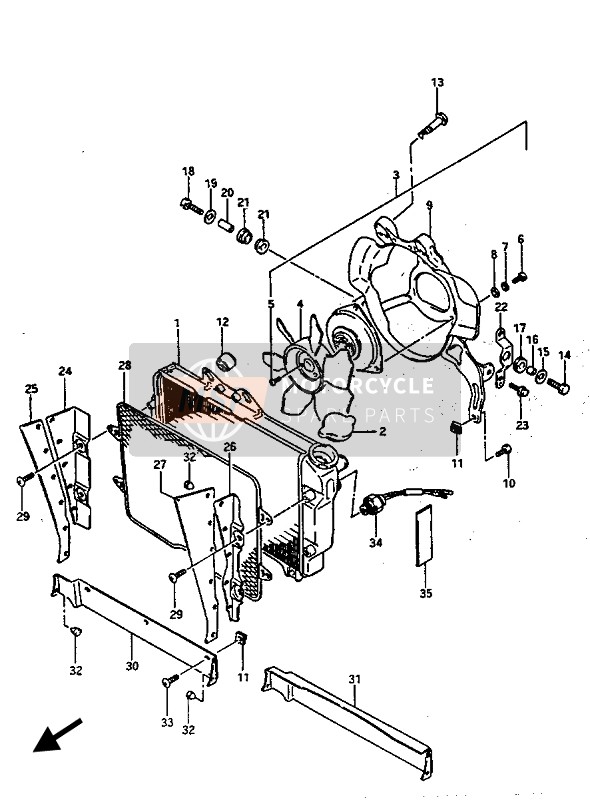 Suzuki GV1400(GD)(GC)(GT) 1986 Termosifone per un 1986 Suzuki GV1400(GD)(GC)(GT)