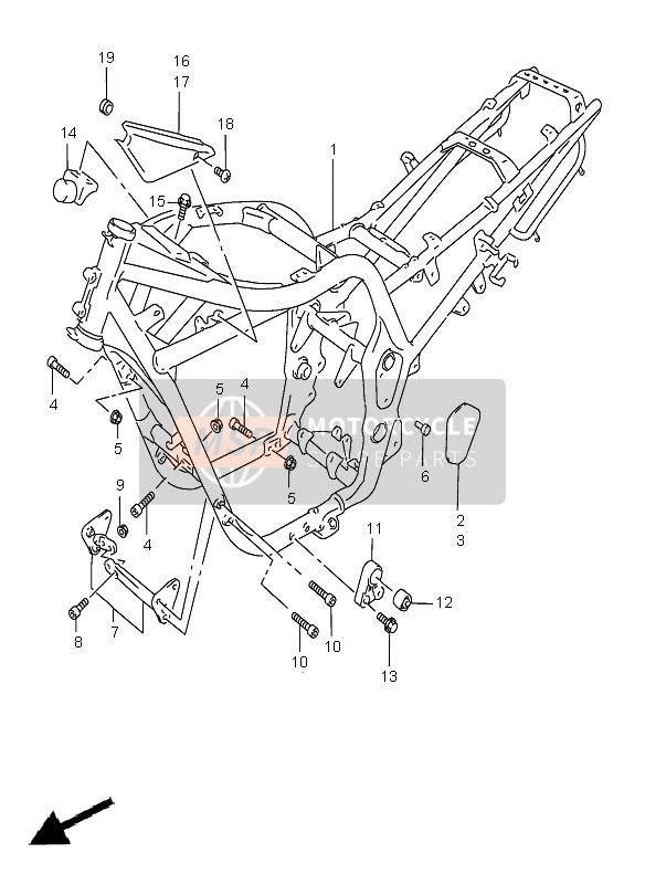 Suzuki GSF1200(N)(S)(SA) BANDIT 1999 Cadre (GSF1200SA) pour un 1999 Suzuki GSF1200(N)(S)(SA) BANDIT