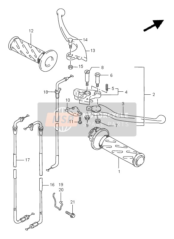 Suzuki GSF1200(N)(S)(SA) BANDIT 1999 Handle Lever for a 1999 Suzuki GSF1200(N)(S)(SA) BANDIT