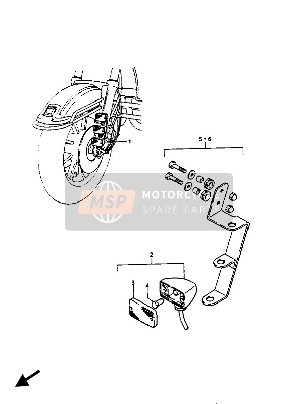 Suzuki GV1400(GD)(GC)(GT) 1986 Set di luci di posizione anteriori per un 1986 Suzuki GV1400(GD)(GC)(GT)