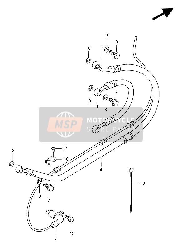 6948027E50, Hose, Rear Brake Out, Suzuki, 0