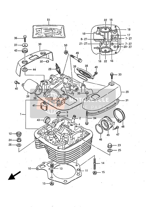 Suzuki LS650(F)(P) SAVAGE 1986 Cabeza de cilindro para un 1986 Suzuki LS650(F)(P) SAVAGE