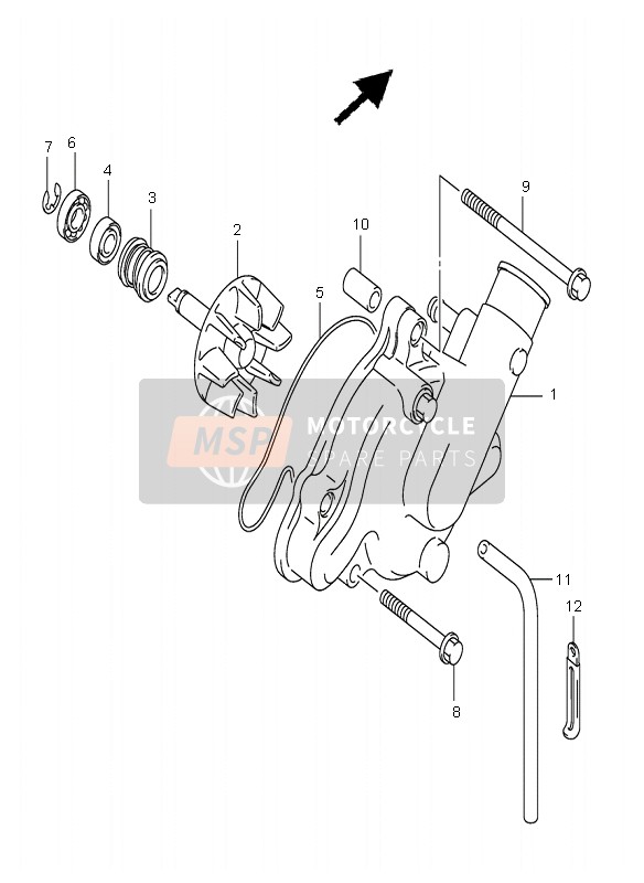 Suzuki SV1000(N)(S) 2003 Pompe à eau pour un 2003 Suzuki SV1000(N)(S)