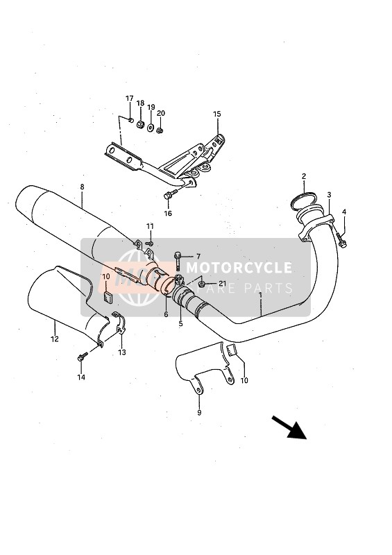 Suzuki LS650(F)(P) SAVAGE 1986 Silenziatore per un 1986 Suzuki LS650(F)(P) SAVAGE