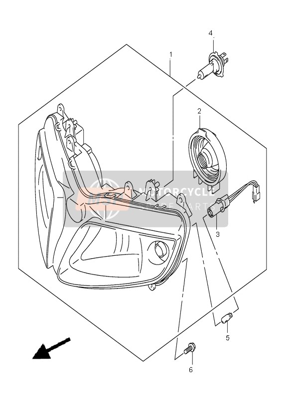 Suzuki SV1000(N)(S) 2003 Headlamp (SV1000S-S1-S2 E2-E19) for a 2003 Suzuki SV1000(N)(S)