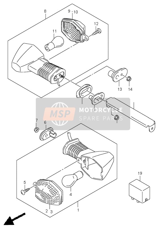 Lampe de clignotant (SV1000S-S1-S2)