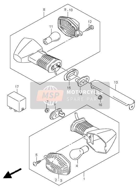 Suzuki SV1000(N)(S) 2003 Turn Signal Lamp (SV1000-U1-U2) for a 2003 Suzuki SV1000(N)(S)