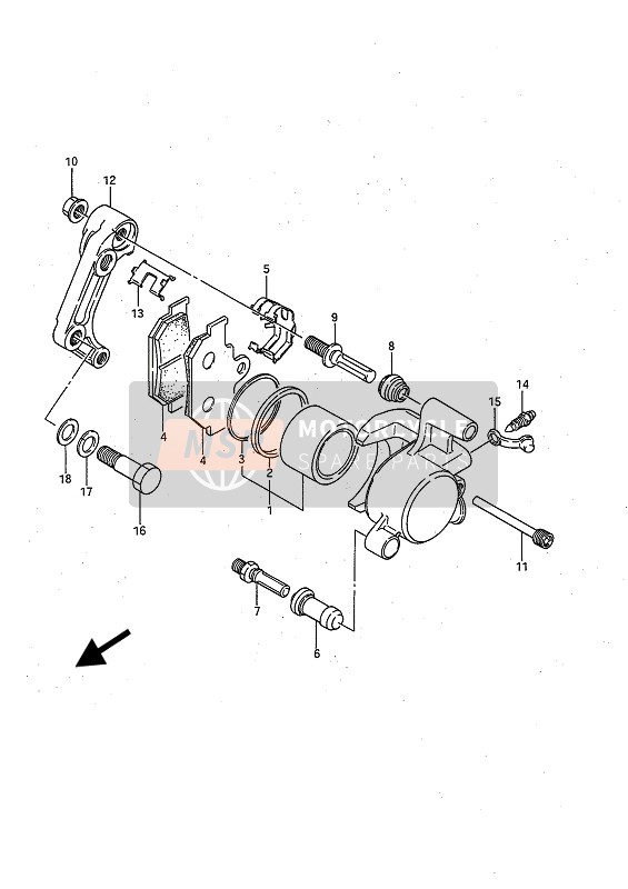 Suzuki LS650(F)(P) SAVAGE 1986 Pinza anteriore per un 1986 Suzuki LS650(F)(P) SAVAGE