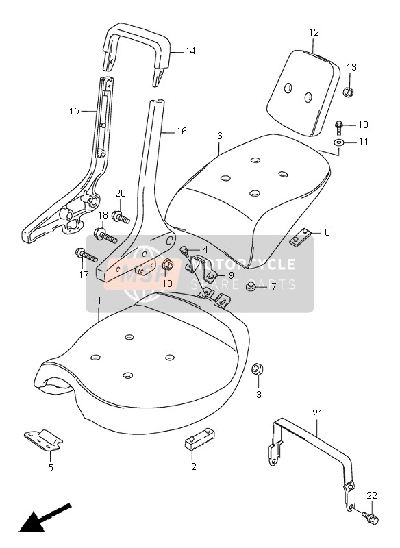 4535038A60E7T, Pad Assy, Seat, Suzuki, 1