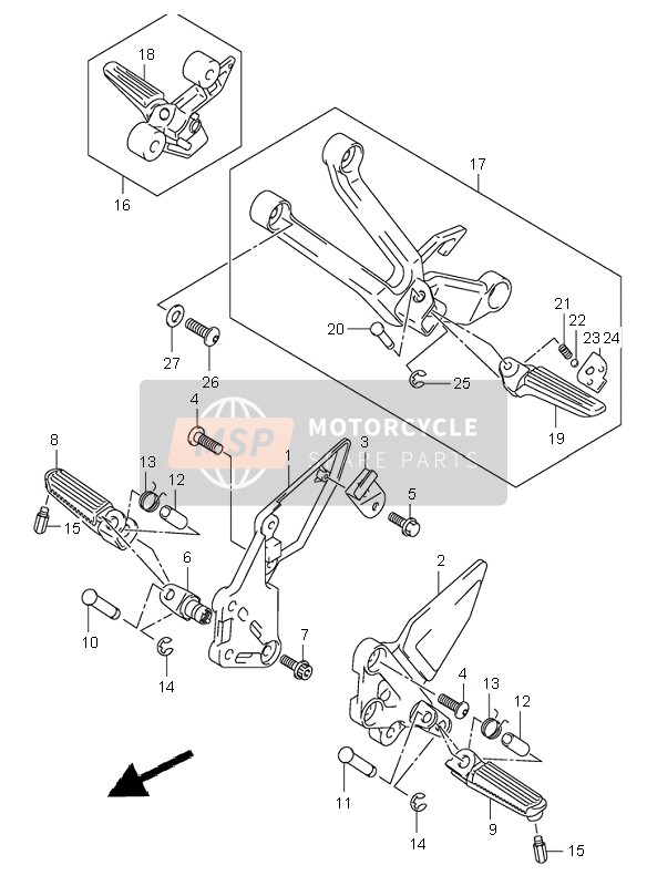 4354004K00, Holder,Footrest Lh, Suzuki, 0