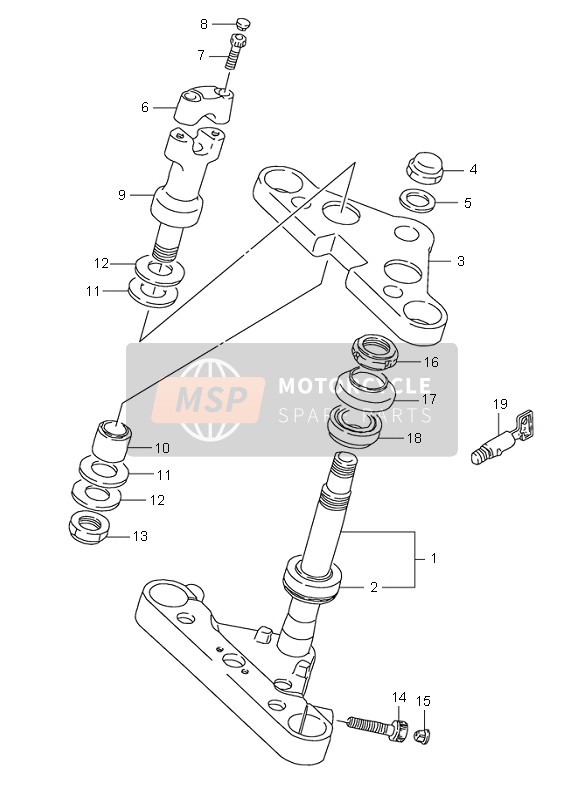 5131138B01, Stem,  Steering, Suzuki, 2