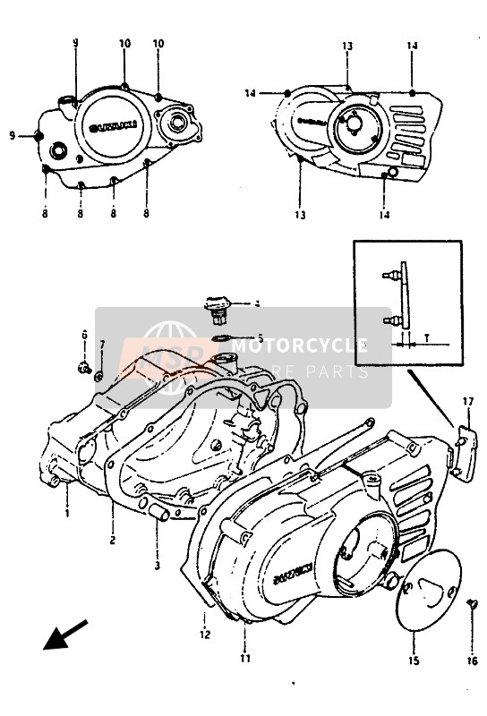 Suzuki RG125(C)(UC) GAMMA 1986 Crankcase Cover for a 1986 Suzuki RG125(C)(UC) GAMMA