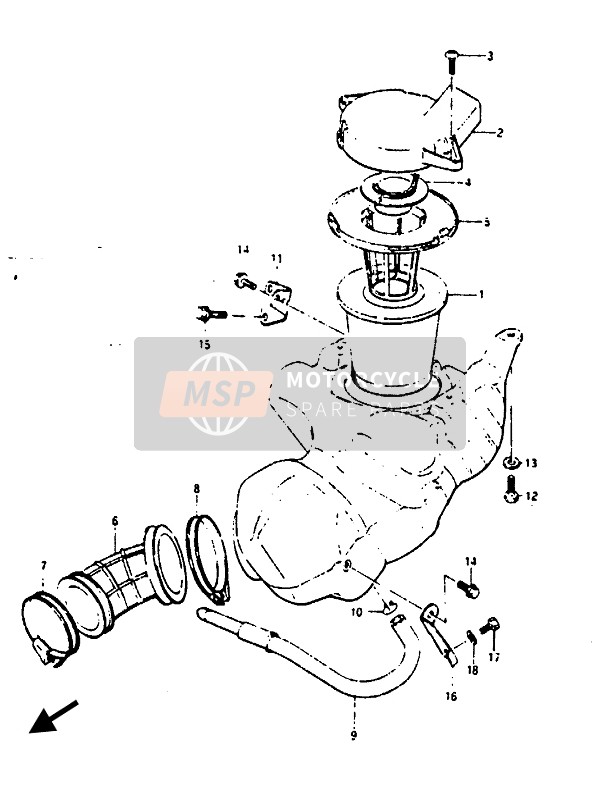 Suzuki RG125(C)(UC) GAMMA 1986 Air Cleaner for a 1986 Suzuki RG125(C)(UC) GAMMA