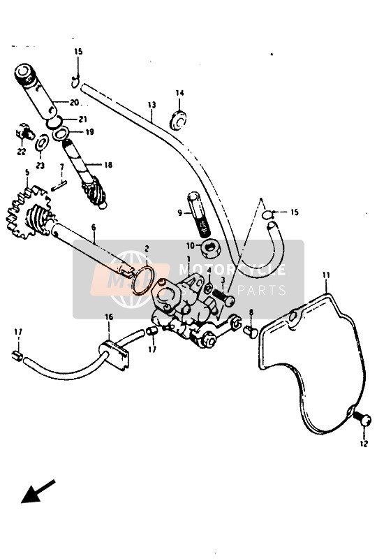 Suzuki RG125(C)(UC) GAMMA 1986 Oil Pump for a 1986 Suzuki RG125(C)(UC) GAMMA