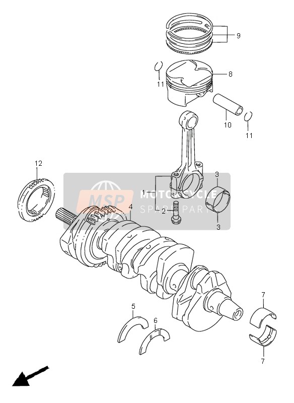 Suzuki GSX-R750 1999 Crankshaft for a 1999 Suzuki GSX-R750