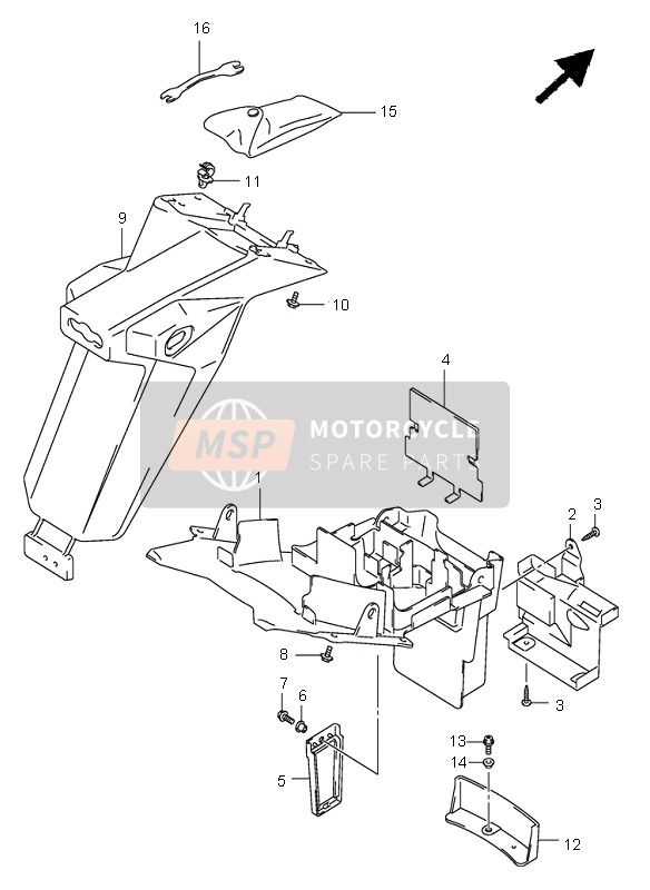 Guardabarros trasero (SV1000-U1-U2)