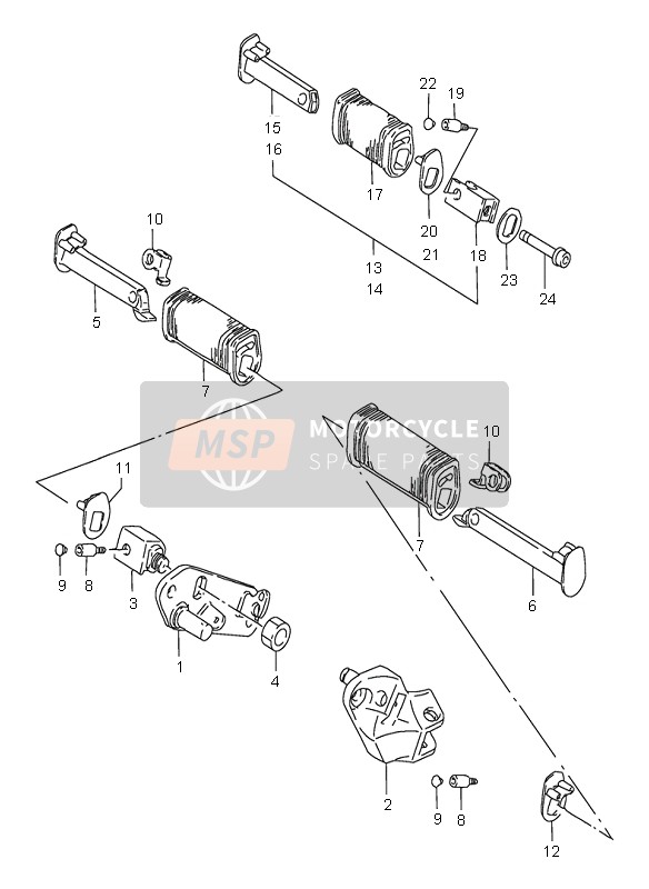 4371024B01, Bar, Pillion Footrest Lh, Suzuki, 3