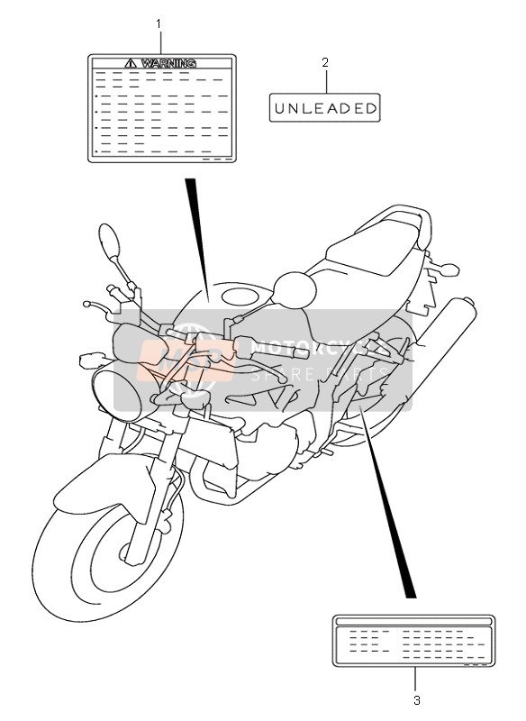 Suzuki SV1000(N)(S) 2003 Label (SV1000-U1-U2) for a 2003 Suzuki SV1000(N)(S)