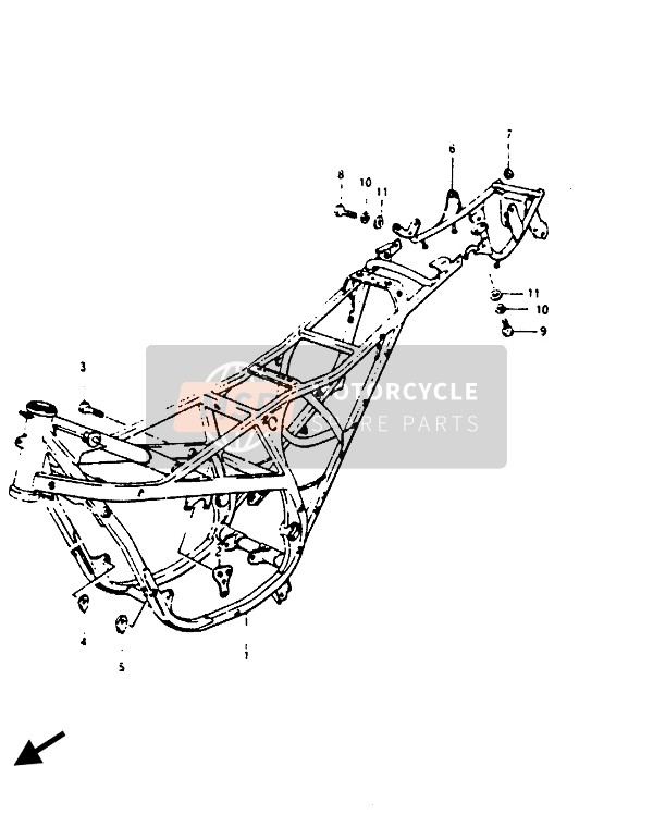 Suzuki RG125(C)(UC) GAMMA 1986 Frame for a 1986 Suzuki RG125(C)(UC) GAMMA