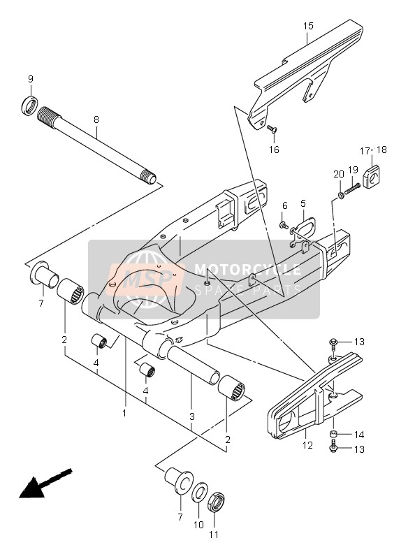 6100016G00, Swinging Arm Assy, Rear, Suzuki, 0