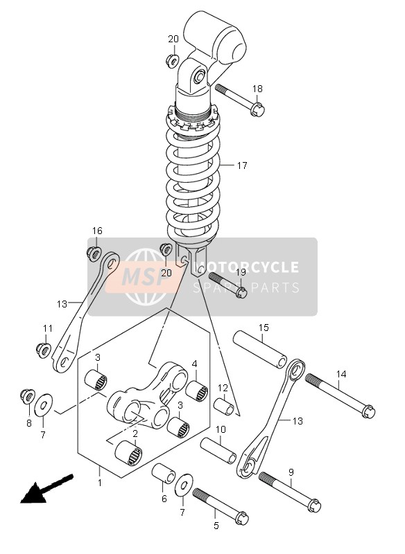 Suzuki SV1000(N)(S) 2003 Rear Cushion Lever for a 2003 Suzuki SV1000(N)(S)