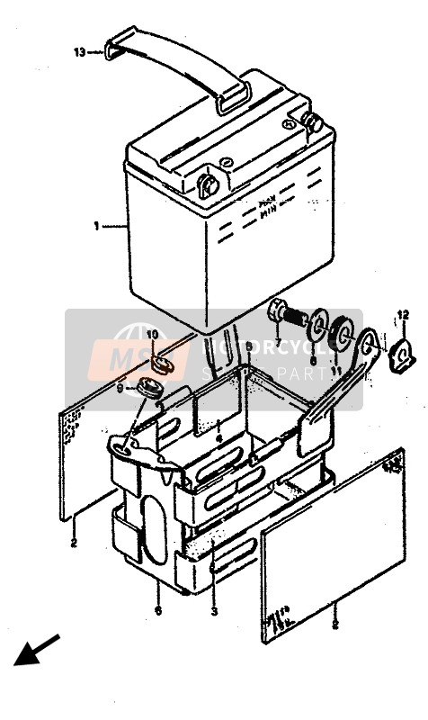 Suzuki RG500 GAMMA 1986 Batterie pour un 1986 Suzuki RG500 GAMMA