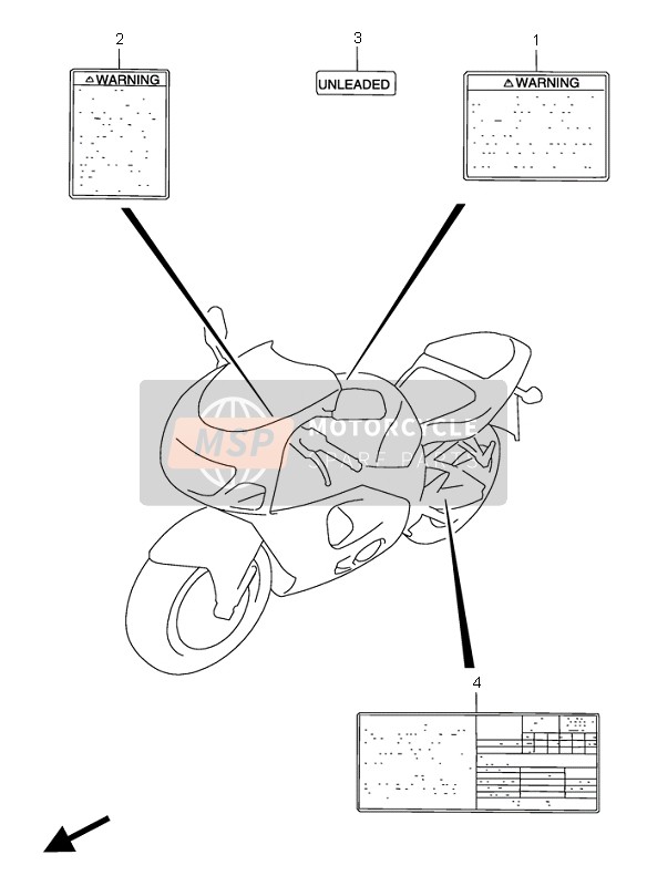 Suzuki GSX-R750 1999 Label for a 1999 Suzuki GSX-R750