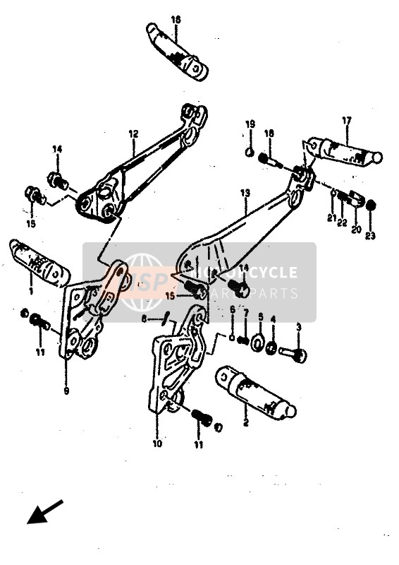 4360227A00, Footrest Assy,Pillion Lh, Suzuki, 1