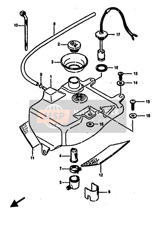 Suzuki RG500 GAMMA 1986 ÖLTANK für ein 1986 Suzuki RG500 GAMMA