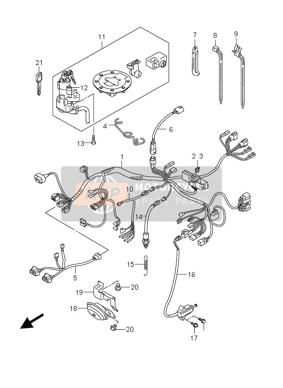 3710033E20, Lock Assy, Steering, Suzuki, 2