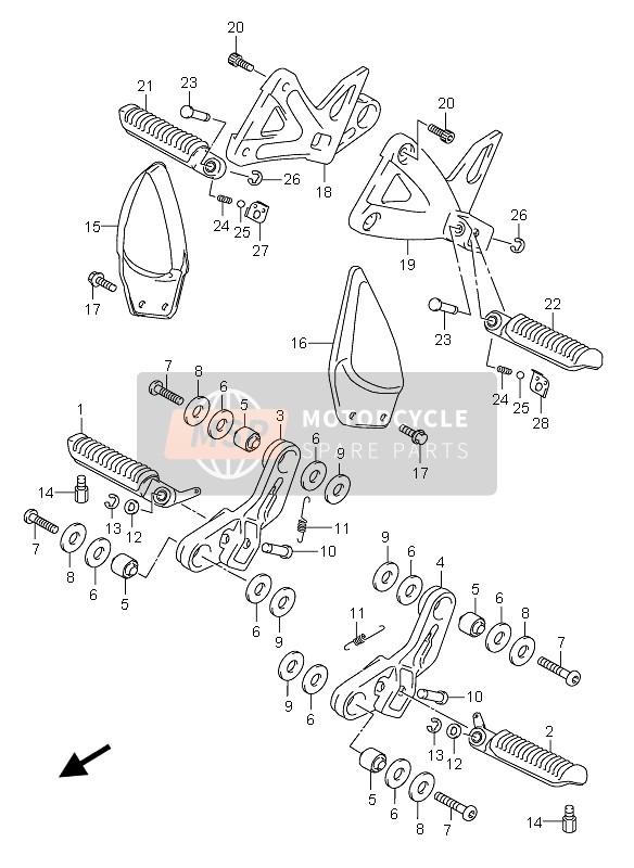 4361008F00, Soziusraste GSX600F/K4-, Suzuki, 1