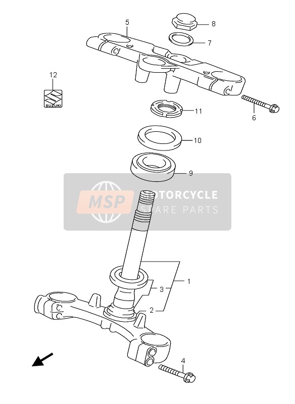 5141008F10, Stem, Steering, Suzuki, 0