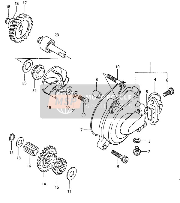 Suzuki RG250(F) GAMMA 1986 Pompe à eau pour un 1986 Suzuki RG250(F) GAMMA