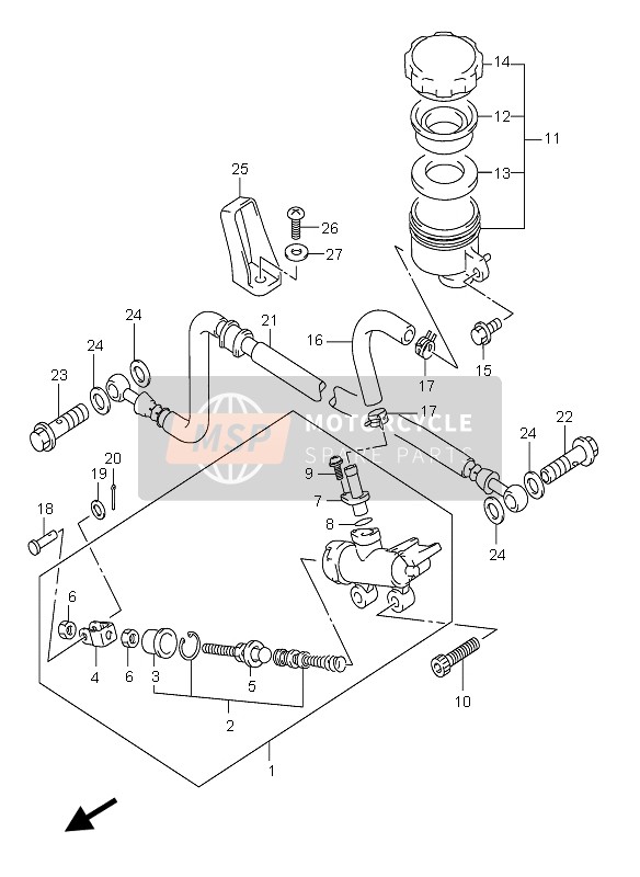 6948008F02, Hose, Rear Brake, Suzuki, 0