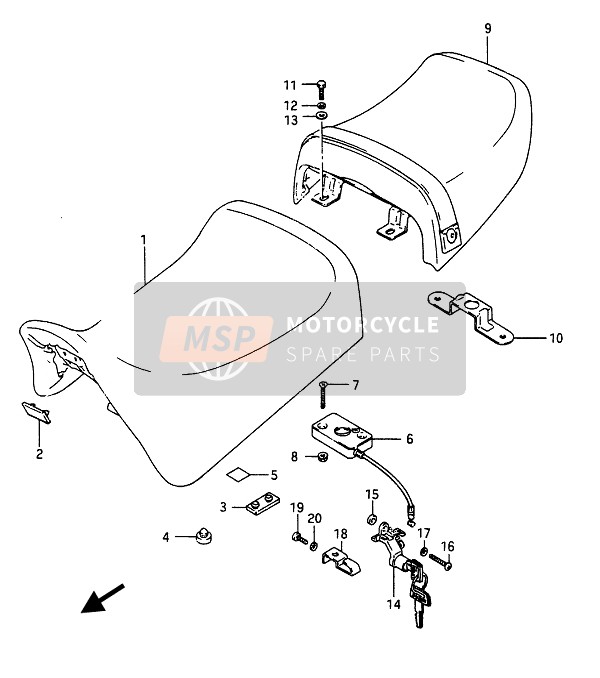 Suzuki RG250(F) GAMMA 1986 Asiento para un 1986 Suzuki RG250(F) GAMMA