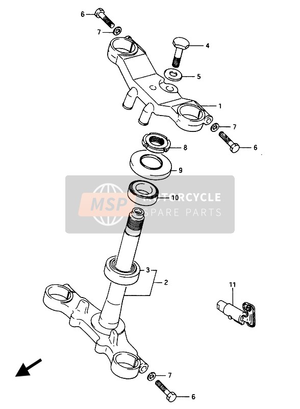 Suzuki RG250(F) GAMMA 1986 Steering Stem for a 1986 Suzuki RG250(F) GAMMA