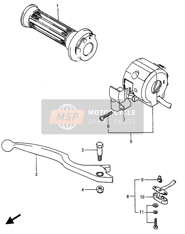 Suzuki RG250(F) GAMMA 1986 Right Handle Switch for a 1986 Suzuki RG250(F) GAMMA