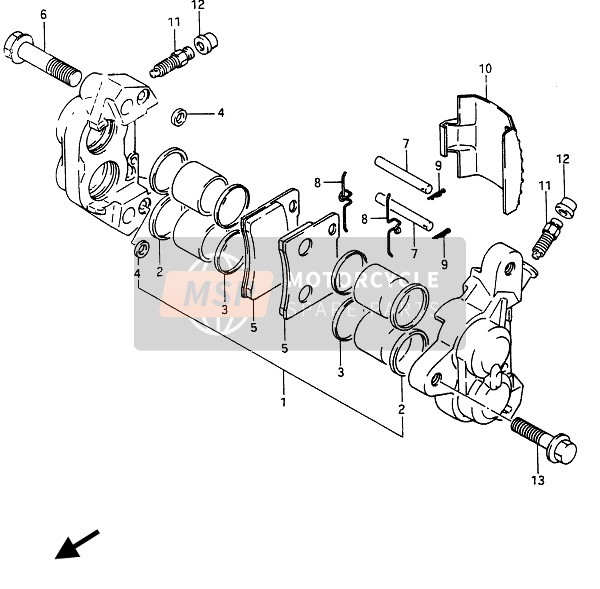 Suzuki RG250(F) GAMMA 1986 Front Calipers for a 1986 Suzuki RG250(F) GAMMA