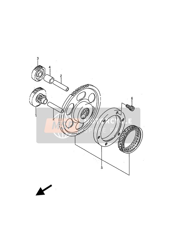 Suzuki VS1400GL(P)(F) INTRUDER 1987 Starter Clutch for a 1987 Suzuki VS1400GL(P)(F) INTRUDER