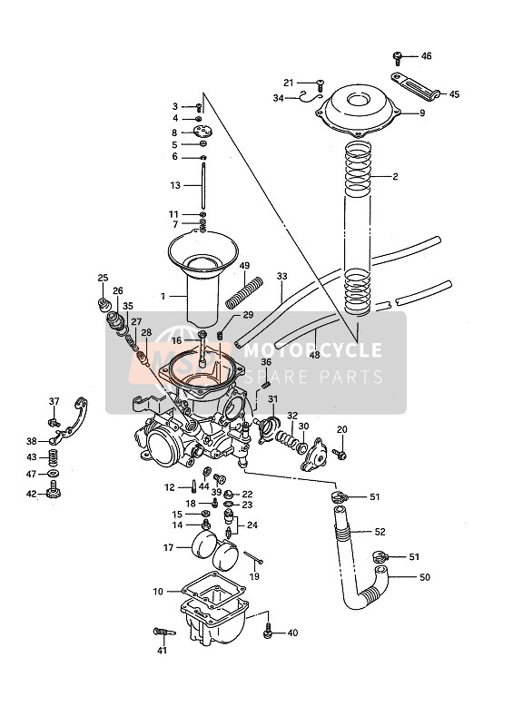 Suzuki VS1400GL(P)(F) INTRUDER 1987 VERGASER (HINTEN) für ein 1987 Suzuki VS1400GL(P)(F) INTRUDER