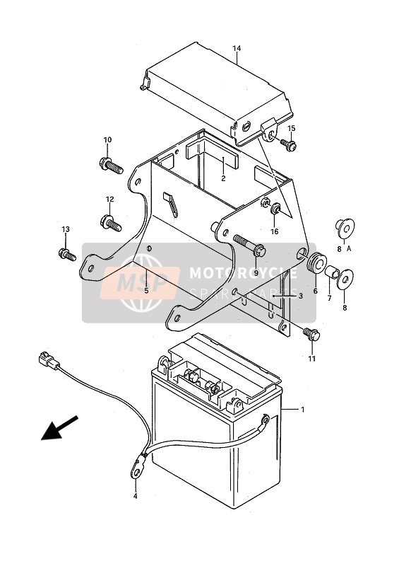 Suzuki VS1400GL(P)(F) INTRUDER 1987 Battery for a 1987 Suzuki VS1400GL(P)(F) INTRUDER